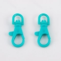 Pair of mint green plastic lobster claw clasps for DIY jewelry and keychains - Sapphire Blue