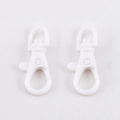 Set of two white plastic swivel lobster clasps for DIY jewelry and bag accessories - White