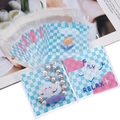 Blauwe geruite hersluitbare zakjes met bloemen voor sieraden en koekjesverpakking - 7*7+3 / 100 stuks verpakking / Wolk