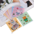 100 stuks gekleurde hersluitbare zakjes met schattige dierenprints voor sieraden en snoep - 7*7+3 / 100 stuks verpakking / Vier Kleuren Beer