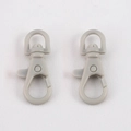 Pair of gray matte plastic swivel lobster clasps for DIY jewelry and keychains - Light Gray