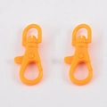 Pair of vibrant bright orange plastic lobster clasps for DIY jewelry and keychains - Khaki/Earth Yellow