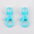 Pair of light blue plastic swivel lobster clasps for DIY jewelry and keychain making - Light Blue