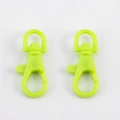 Set of two neon green plastic lobster clasps with matte finish for DIY keychains - Green