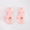 Pair of light pink plastic swivel lobster clasps for DIY jewelry and keychains - Light Pink