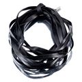Durable black PU leather cord roll for DIY necklaces and crafts on a white background - 10mm (1m Pack) / Black
