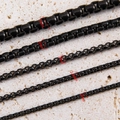 Cadenas de caja de acero inoxidable negro mate de 2 mm a 5 mm para creación de joyas - 2mm (Paquete de 1m) / Gris metalizado
