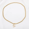 Polished golden stainless steel wheat chain with lobster clasp and extension link - Gold