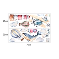 Detailansicht der Aquarell Flugzeug und Wal Wandtattoo auf zwei 25x70cm PVC Bögen - Aquarell Thema (KS6762)