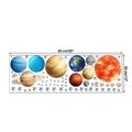 Solar system wall decals including colorful planets and stars in a 90x30cm layout sheet - 30x90cm