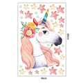 Detail of 40x60cm watercolor unicorn wall sticker with stars for kids' room decor - 40*60cm