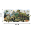 Detaillierter 3D-Dinosaurier-Wandtattoo mit T-Rex und Triceratops, Größe 90x40cm - 40*90cm