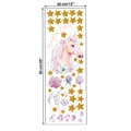 Eenhoorn muursticker met rozen en sterren voor de kinderkamer, afmeting 30x90 cm - 30*90cm