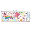 Rainbow unicorn wall decals with music notes and balloons for kids room 35x12 inches - Unicorn Rainbow Style (KSD8872) / 30*90cm