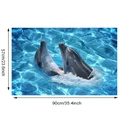 Dolphin wall decal size specifications showing 90x57cm dimensions for home decor - Dolphin Play (KS6665-1)
