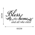 Dimensiones detalladas del vinilo decorativo Bless this home negro de 60cm por 30cm - 30*60cm