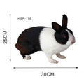 Detail view of KSR-17B rabbit wall sticker showing dimensions 25cm height and 30cm length - Black and White Rabbit (KSR-17B)