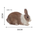 Detail view of rabbit wall sticker measuring 20cm by 30cm with realistic fur texture - Brown and White Rabbit (KSR-17C)
