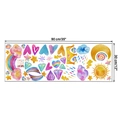 Detail of 90x30cm watercolor rainbow wall decals with hearts and stars for kids' room - 30*90cm