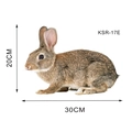 Detailed rabbit wall sticker showing realistic fur textures and 20x30cm size specs - Brown-grey Rabbit (KSR-17E)