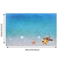 Détail d'un autocollant mural océan avec étoiles de mer et sable, taille 90x57cm - Étoile de Mer Colorée (KS6665-5)