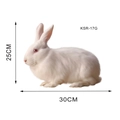 Detail view of a 25x30cm white rabbit wall sticker showing realistic fur texture - White Rabbit (KSR-17G)