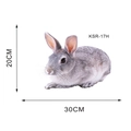 Detailed realistic gray rabbit wall sticker KSR-17H measuring 20cm by 30cm for home decor - Grey and White Rabbit (KSR-17H)