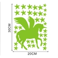 Fluorescent unicorn and stars wall decal set in bright green, 30cm by 20cm size - 20x30cm