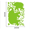 Stickers muraux éléphant cartoon et notes de musique lumineux avec dimensions 30cm x 20cm - Ensemble Éléphant et Notes de Musique Vert Fluorescent / 20*30cm