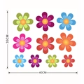 Détails des dimensions de 40cm par 35cm pour stickers muraux de fleurs multicolores - Fleur Multicolore / 35*40cm