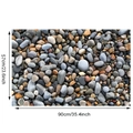 3D ocean pebbles wall sticker dimensions 90x57cm for bathroom and living room decor - 60*90cm
