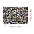 Detail showing 3D pebble pattern floor mat dimensions 70x50cm with gray stones - 50*70CM