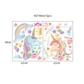 Dettaglio di adesivi murali unicorno acquerello 43x60cm con arcobaleni e stelle per camerette - Unicorno (KSY-3)