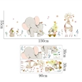 Niedliche Wandtattoo-Tiere für Kinderzimmer, Elefant und Giraffe, zwei 90x30cm Bögen - 30*90CMx2