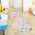 Colorful unicorn hopscotch floor decals for kids room with numbers 1 to 10 and rainbow motifs - Unicorn / 30x90cm