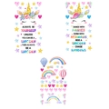Muursticker set met eenhoorn en regenboog voor decoratie van de kinderkamer - ABC Combinatieset