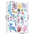 Vinilos decorativos acuarela mundo marino con ballena y tortuga, set de 2 piezas 30x90cm - 30x90cm (Juego de 2)