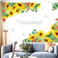 Sunflower wall decals with butterflies and inspirational text for living room decor - Sunflower (HT-94008)