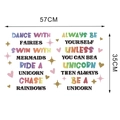 Vinilos decorativos de unicornio arcoíris con frases para habitación infantil - Estilo Frases Inspiradoras (-2)