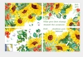 Foglio adesivi murali con girasoli, farfalle vivaci e citazioni ispiratrici su sfondo bianco - Stile Foglio 30cm x 45cm