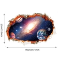3D-Universum Wandtattoo mit Erde und Galaxie in den Maßen 90x57cm für Kinder - 57*90CM