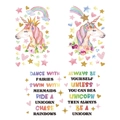 Vinilos decorativos de unicornio y arcoíris pintados a mano para cuarto infantil - Combinación De Tres Estilos