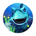 Detail of 3D cartoon shark wall sticker with tropical fish and coral in ocean theme - Cartoon Shark Style (A-40*40CM)