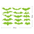 Leuchtende grüne Fledermaus Wandaufkleber Set mit 14 Stück für Halloween Deko - Stil KSW-17