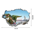 Detaillierter 3D Dino Wandaufkleber 58cm x 40cm mit Mauerdurchbruch für Wohnzimmer - 40*58CM