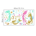 Dettaglio del set di adesivi murali sirena con dimensioni 60x30cm per cameretta bimbi - Stile B Oro 30*60CM