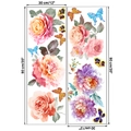 Gedetailleerde lay-out van muurstickers met roze rozen en kleurrijke vlinders - 30*90CM x 2 Vellen Set