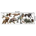 Diseño detallado de 90x30 cm de vinilos realistas de dinosaurios con T-Rex y Triceratops - 30*90cm