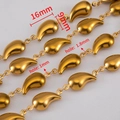 Golden stainless steel heart teardrop chain links for DIY necklaces and bracelets - Gold / Short Waterdrop