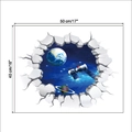3D outer space wall sticker showing Earth and planet with 50x40cm dimension detail - Style H (40*50CM)